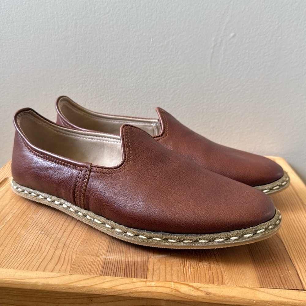 Brown Leather Zero Drop Barefoot Loafers – Slip-On Handmade Shoes